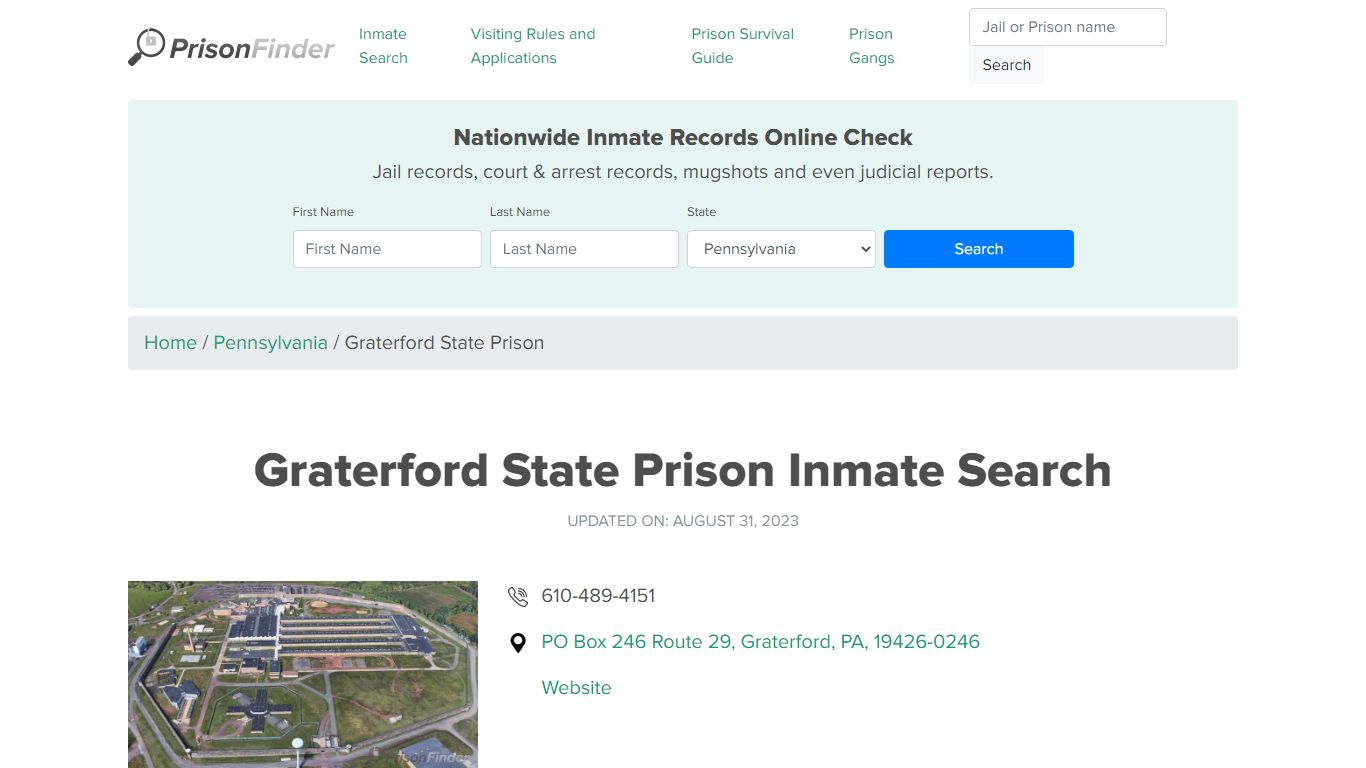 Graterford State Prison Inmate Search - Prisonfinder.org